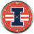 Illinois Fighting Illini Clock Round Wall Style Chrome