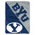 BYU Cougars Blanket 46x60 Micro Raschel Halftone Design Rolled
