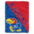 Kansas Jayhawks Blanket 46x60 Micro Raschel Halftone Design Rolled
