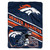 Denver Broncos Blanket 60x80 Raschel Slant Design