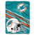 Miami Dolphins Blanket 60x80 Raschel Slant Design