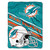 Miami Dolphins Blanket 60x80 Raschel Slant Design