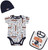 Denver Broncos 3-Piece Baby Boys Bodysuit, Bib, and Cap Set