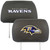 Baltimore Ravens Head Rest Cover  "Raven" Logo & "Baltimore Ravens" Wordmark Black