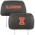 University of Illinois - Illinois Illini Head Rest Cover Block I Primary Logo and Wordmark Black