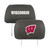 University of Wisconsin - Wisconsin Badgers Head Rest Cover W Primary Logo and Wordmark Black