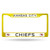 Kansas City Chiefs Colored License Plate Frame Secondary Yellow