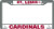 St. Louis Cardinals License Plate Frame Chrome