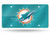 Miami Dolphins License Plate Laser Cut Light Teal