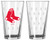 Boston Red Sox Satin Etch Pint Glass Set