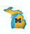 Michigan Wolverines Sign Wood Logo State Design