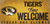 Missouri Tigers Wood Sign Fans Welcome 12x6