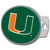 Miami Hurricanes Oval Metal Hitch Cover Class II and III