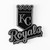 Kansas City Royals Molded Chrome Emblem "KC Banner" Primary Logo & "Royals" Wordmark