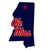 Mississippi Rebels Home State 11 Inch Magnet