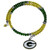 Green Bay Packers Crystal Memory Wire Bracelet