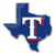 Texas Rangers Embossed State Emblem "T" Logo / Shape of Texas