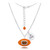 Cleveland Browns Silver Necklace w/Crystal Football