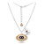 New Orleans Saints Silver Necklace w/Crystal Football