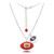San Francisco 49ers Silver Necklace w/Crystal Football