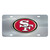 San Francisco 49ers Diecast License Plate Oval SF Primary Logo Stainless Steel