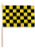 Yellow & Black Checkered 12x18in Stick Flag