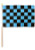 Blue & Black Checkered 12x18in Stick Flag