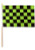Green & Black Checkered 12x18in Stick Flag