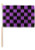 Purple & Black Checkered 12x18in Stick Flag