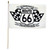 Route 66 (Black & White) 12x18in Stick Flag