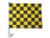 Black & Yellow Checkered Single-Sided Car Flag