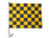 Black & Gold Checkered Single-Sided Car Flag