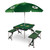 Green Bay Packers Picnic Table Portable Folding Table with Seats and Umbrella, (Hunter Green)