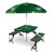 New York Jets Picnic Table Portable Folding Table with Seats and Umbrella, (Hunter Green)