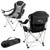 New England Patriots Reclining Camp Chair, (Black with Gray Accents)