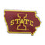 Iowa State University - Iowa State Cyclones Embossed State Emblem "I State" Logo / Shape of Iowa Red & Yellow