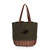 Miami Dolphins Coronado Canvas and Willow Basket Tote, (Khaki Green with Beige Accents)