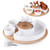 Cleveland Browns Symphony Appetizer Serving Tray Set, (Bamboo & White Ceramic)