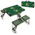 Green Bay Packers Football Field Picnic Table Portable Folding Table with Seats, (Hunter Green)