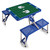 Indianapolis Colts Football Field Picnic Table Portable Folding Table with Seats, (Royal Blue)