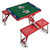 New England Patriots Football Field Picnic Table Portable Folding Table with Seats, (Red)