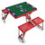 New York Giants Football Field Picnic Table Portable Folding Table with Seats, (Red)
