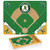 Oakland Athletics Baseball Diamond Icon Glass Top Cutting Board & Knife Set (Parawood & Bamboo)