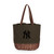New York Yankees Coronado Canvas and Willow Basket Tote (Khaki Green with Beige Accents)
