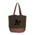 Oakland Athletics Coronado Canvas and Willow Basket Tote (Khaki Green with Beige Accents)