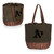 Oakland Athletics Coronado Canvas and Willow Basket Tote (Khaki Green with Beige Accents)