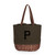 Pittsburgh Pirates Coronado Canvas and Willow Basket Tote (Khaki Green with Beige Accents)