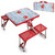 Calgary Flames Hockey Rink Picnic Table Portable Folding Table with Seats, (Red)