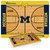 Michigan Wolverines Basketball Court Icon Glass Top Cutting Board & Knife Set, (Parawood & Bamboo)