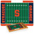 Syracuse Orange Football Field Icon Glass Top Cutting Board & Knife Set, (Parawood & Bamboo)